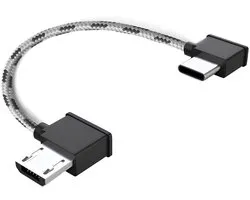 Micro AB naar USB-C-kabel, type C afstandsbedieningskabel voor DJI Mavic Mini, Mavic 2 Pro Zoom/Air/SE/Pro Platinum, gevlochten draad van nylon, ellebogen, 15 cm