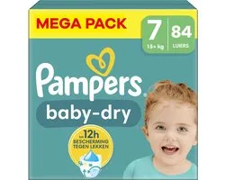 Pampers - Baby Dry - Mega Pack - 84 pièces - 15+ KG - Taille 7