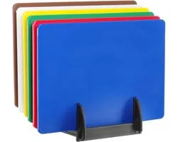 Set de 6 planches à découper HACCP avec support - HENDI - 6 Pcs - 450x300x (H) 10mm - 825686