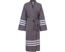 Lalay Hamam Badjas Bala Sultan Khaki - L - hamam kimono badjas - ochtendjas - sauna badjas - zomer badjas - middellang - dun