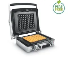 FRITEL WaffleTastic® CW 3637 - Gaufrier - Gaufres belges traditionnelles 4x7 - 1600 W - Plaques de cuisson interchangeables - Sans PFAS + Minuterie 60 min - Grijs clair