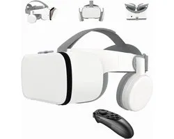 Réalité virtuelle VR pour téléphone, casque VR Bluetooth sans fil lunettes VR 110° FOV, prend en charge les téléphones portables de 4,7 à 6,2 pouces, compatible avec Android iOS iPhone 13 12 11 Pro Mini X R S (blanc)