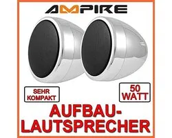 AMPIRE Surface mounted speakers QX75-CHR, 7 cm, chrome-plated pair - ShopVlot