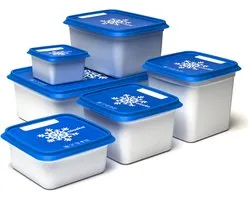 Boîtes de congélation Alaska - Boîtes de conservation - 21 pièces - Sans BPA - Empilables - Couvercle inscriptible - Wit - 17 550 ml