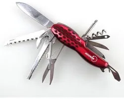 Swiss Swiss Pocket Knife Multifonctionnel 12 en 1 Rouge