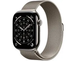 Apple Watch Series 11 - Wi-Fi + 5G - 46 mm - Boîtier en titane avec Loop milanais Natural - Taille M/L