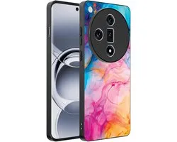 Coque de téléphone Smartphonica compatible avec Oppo Find X7 Ultra avec motif marbré Acryl arc-en-ciel - Coque arrière en TPU Design marbré acrylique Rainbow -en-ciel compatible avec Oppo Find X7 Ultra