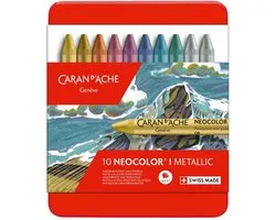 Neocolor I, épaisseur 8 mm, L: 10 cm, 10 pièces, couleurs métalliques
