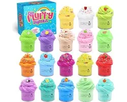 Somstyle Fluffy Slijm Set 18x 30ml - Fluffy Slime Pakket - Motoriek Speelgoed - Educatief Speelgoed - Slijm Maken Voor Kinderen - Slijm Fluffy - Butter Slime