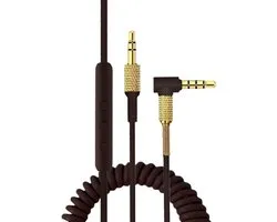 Stereo audio vervangende audiokabel met microfoon op afstand en volumeregeling compatibel met Marshall Major 1/Major 2/Major 3/Marshall Monitor (bruin)