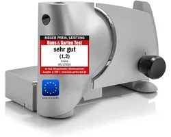 Emerio Multifunctionele Snijmachine - 110W - Dikte Verstelbaar 0-15mm - RVS Mes - Elektrische Snijmachine voor Brood, Kaas en Vlees - Broodsnijmachine Elektrisch - MS-125001 Allessnijder Wit