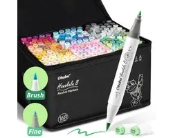Ohuhu - Honolulu B Brush & Fine - Alcohol Art Markers - 168 kleuren