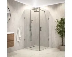 Mirlux Mira Inloopdouche – Luxe Douchecabine van 6 mm Veiligheidsglas met Nano Coating – Transparant Glas – Chroom Aluminium Frame – 90×200 cm