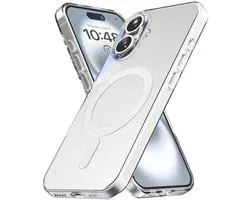 Hoesje - Geschikt voor iPhone 16 - Transparant - Geschikt voor MagSafe - Slank - Shock proof hoes