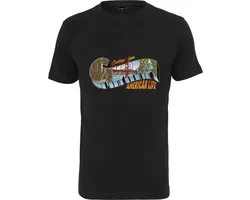 Tshirt Urban Classics pour hommes - S- American Life Greetings Zwart