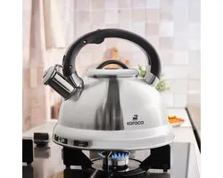 Karaca Kettlinox Pressure Kettle - 2,5 Litres - Bouilloire Sifflante Inox - Compatible Induction - Acier Inoxydable