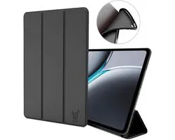 Hoes geschikt voor Oppo Pad 3 Pro / OnePlus Pad 2 / OnePus Pad Pro 12.1 – Smart Cover met Tri-Fold Stand – Schokbestendig – Auto Wake/Sleep – TPU Backcase – Zwart
