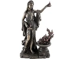 Veronese Design Beeld/figuur - Hestia Griekse Godin van het Vuur en de Huiselijke Haard - (hxbxd) ca. 28,5cm x 17cm x 8,3см
