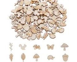 Pack of 100 Wooden Sprinkles, Forest Animals, Birthday Decoration, Forest Decoration, Wooden Animals, Sprinkling - ShopVlot