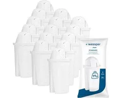 Wessper, waterfilterpatronen voor waterkan, filterpatroon, vervanging voor Brita Classic, Dafi, Aquaphor, Laica, 15 stuks