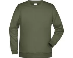 Sweat-shirt Basis pour hommes James And Nicholson (Olive)