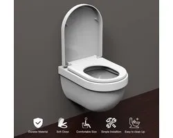 siège de toilette, antibactérien, ovale / couvercle de toilette à dégagement rapide pour un nettoyage facile