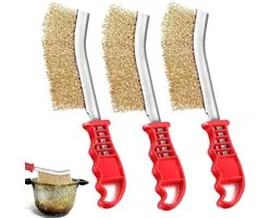 Brosses en Messing - Brosse efficace pour gril - Set de 3 - Poils en acier inoxydable