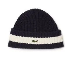 Bonnet en Wool tricotée Lacoste - Blue / White