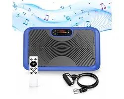 Plateforme vibrante PULSE360 pour usage domestique - Plaque Vibrante - Capteur Start/Stop - Bluetooth - Avec bandes de résistance - Télécommande - Fitness à domicile - Bleu