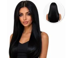 Perruque Noire - Front Lace Wig - Sassy Goods Perruques Femme - Zwart - 60 cm