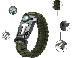 Survival paracord armband met 5 functies