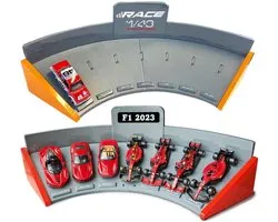 Bburago Race Model Stand - Modelauto - Schaal 1:43 - Grijs/Rood