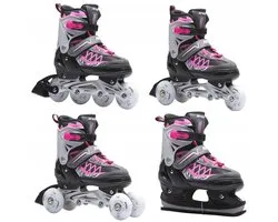ENERO PRO 4-in-1 Kinder Skates met LED Wielen, Maat 34-37