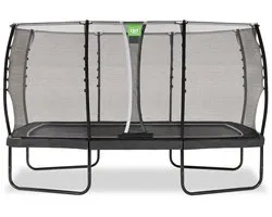 EXIT Allure Classic Trampoline 244x427cm - Op Poten - Rechthoekig - Trampoline Buiten - Voor Kinderen - Zwart