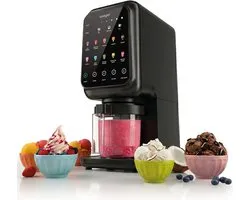 Seeger MultiCream - Sorbetière 10-en-1 - Comprend 3 EasyCups avec couvercles - pour crème glacée, milkshake, smoothie bowl, granité et plus - sans BPA - Noir