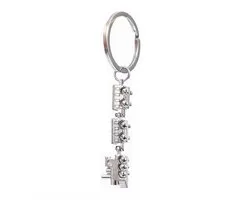 Porte-clés ARFUKA en alliage, modèle de Mini train mignon, porte-clés en métal, cadeau d'anniversaire de Noël pour hommes et femmes, Argent, Klein