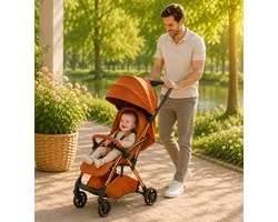 Leclerc Hexagon Buggy - Inklapbare Kinderwagen - Terracotta Oranje - Reisbuggy