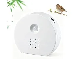Chirping Box Motion Sensor Natuurlijke Vogelgeluidsbox, Vogelgezangbox with Wall Mount, Natural Sound Box, Bird Singing Box, Bird Chirping Relaxing Bird Singing & Forest Source(white)