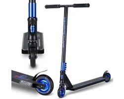 Suotu Stuntstep - Step - Kinderstep - Silent axle - Speelgoed Jongens/Meisjes - Maximale stuurhoogte: 78 cm - Aluminium - Zwart/Blauw