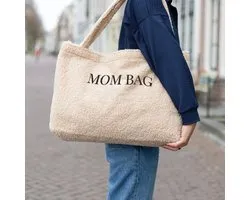Teddy Bag Ladies - "Mom Bag" Fluffy Shopper Bag - Beige Mommy Bag