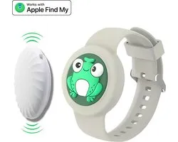 MicFlip - Armband kind geschikt voor Apple Airtag - Inclusief tracker - Tracker kind - MFI gecertificeerd door Apple - Bluetooth tracker - Onbeperkte lokalisering - Zonder abonnement - Met geluidssignaal - Waterdicht - Kikkertje