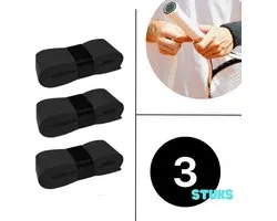 Set Surgrip Noir - 3 pièces - Padel/ Tennis/ Badminton/ squash - Grip tape - Antidérapant - Accessoires raquette
