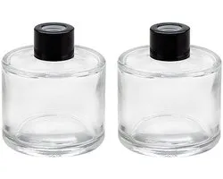Dailygoods- Diffuser Flessen 2 Stuks - Leeg Glas - 50ml/1.7 oz - Decoratie - DIY Vervangset - Kristalhelder Materiaal - Geurstokjes