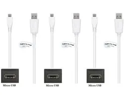 3 stuks OneOne 1,0m Micro USB kabel. Standaard laadkabel. Oplaadkabel snoer past op past op Samsung Galaxy Tab 3V, On 5, On5 Pro, On 6, On7, On7 Pro, On8, S, S Plus, S1, S2, S3, S3 Mini,S4, S4 Mini,S5, S5 Active, S5 Mini, S6, S6 Edge