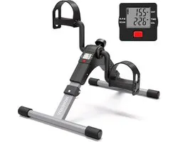 MEMEDA Mini Exercise Bike Bike Machine Seated Athlete for Arm and Leg Under Desk (Black/Grey)