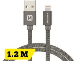 Swissten Lightning vers USB pour iPhone/ iPad - 1,2M - Grijs