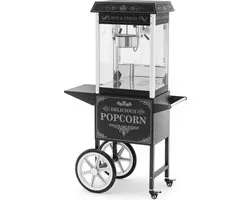 Popcornmachine met trolley - Retro design - 195 / 235 °C- zwart - Royal Catering