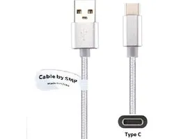Câble OneOne USB C de 2,0 m de long. Câble de chargement / câble de chargement en Métal pour Huawei Nova plus +, P10 ( Geen P10 Lite), P10 plus +, P20 lite, P30 lite, P9 ( Geen P9 Lite), P9 plus +, Enjoy 10 plus +, Enjoy 10s
