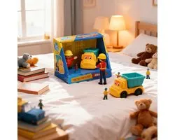 Eddy Toys Set de Construction - Véhicule de Construction avec Ouvrier - Jouet Véhicule Enfants - Jaune