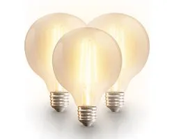 Set - Lot de 6 Lampes à filament LED Smart E27 - G95 Sphérique - Wifi & Bluetooth (Seamless connect) - 806lm - 7 Watt - Blanc chaud à blanc froid - Lampes LED intelligentes - contrôlables via Google Home, Amazon Alexa et Siri